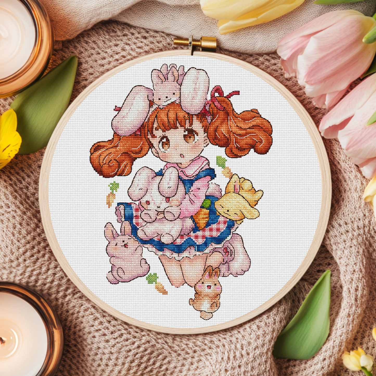 Digital Cross Stitch Pattern "Rabbit girl"