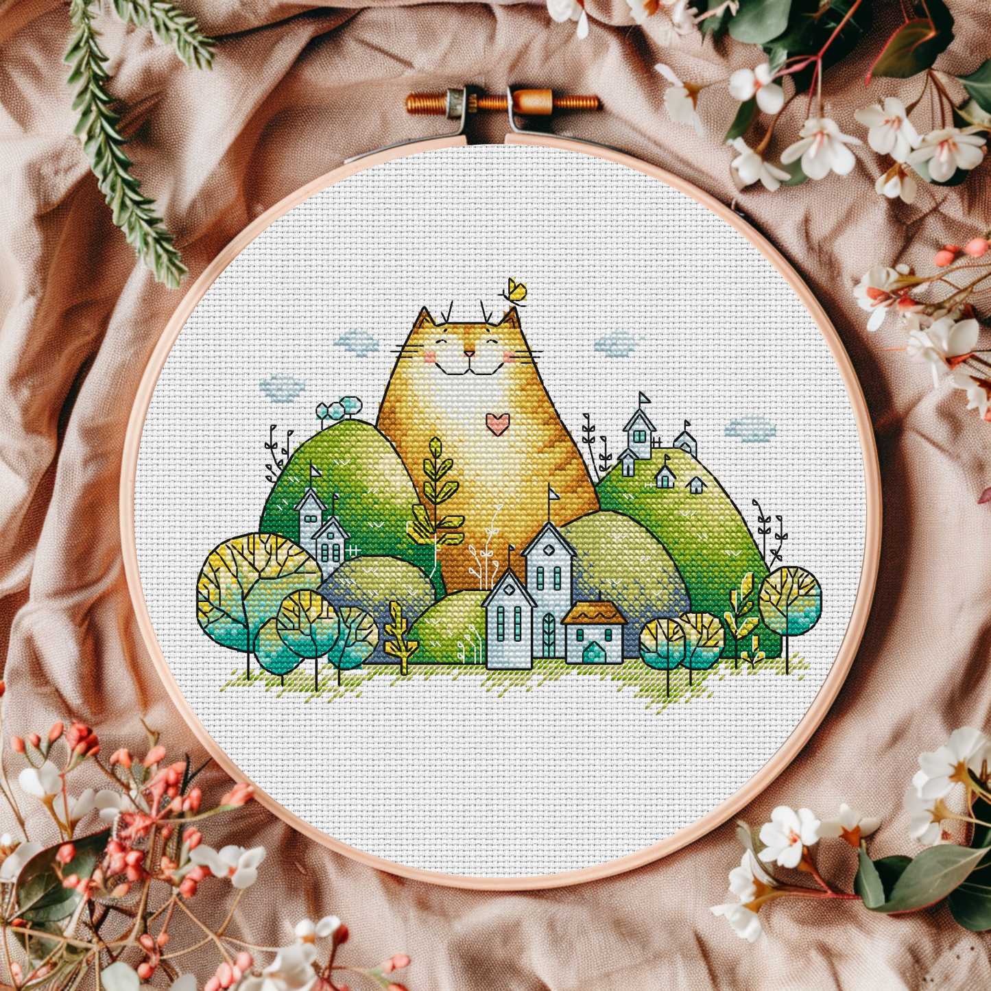 Digital Cross Stitch Pattern "Cozy Cat"
