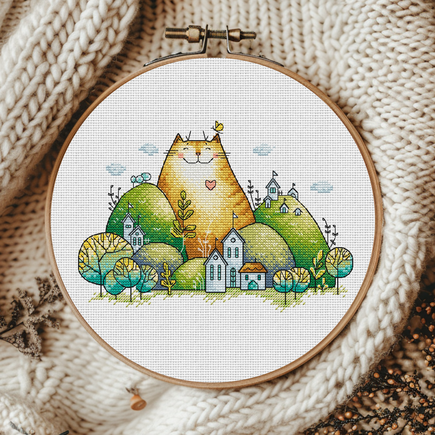 Digital Cross Stitch Pattern "Cozy Cat"