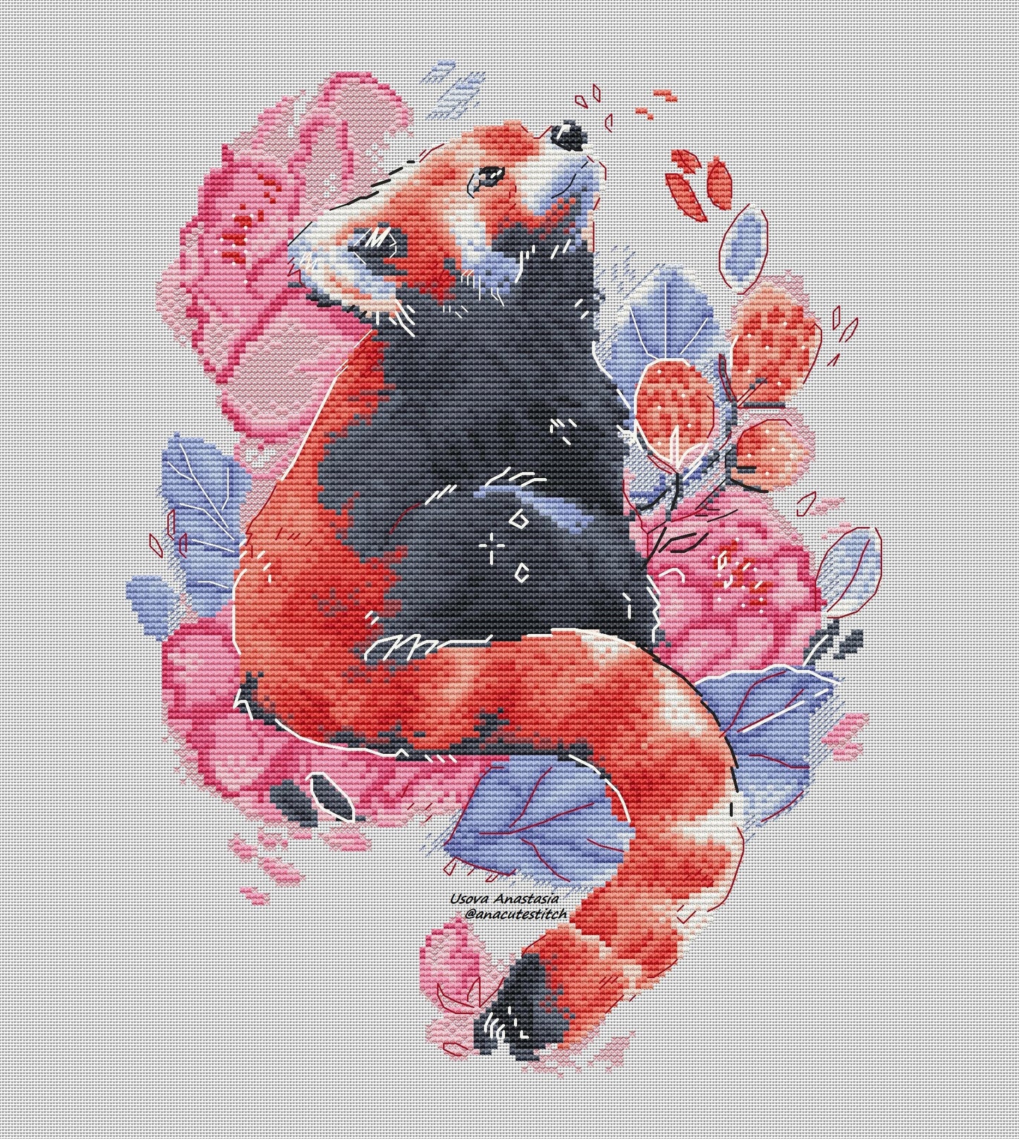 Digital Cross Stitch Pattern "Red Panda"