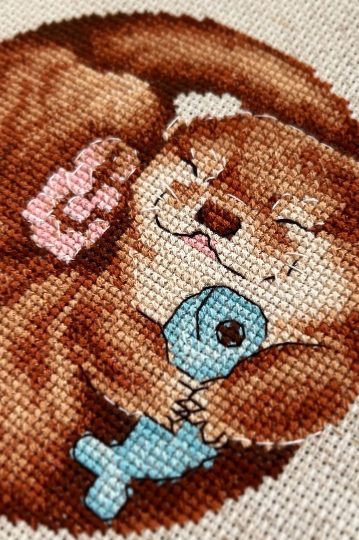 Digital Cross Stitch Pattern “Otter and fish”