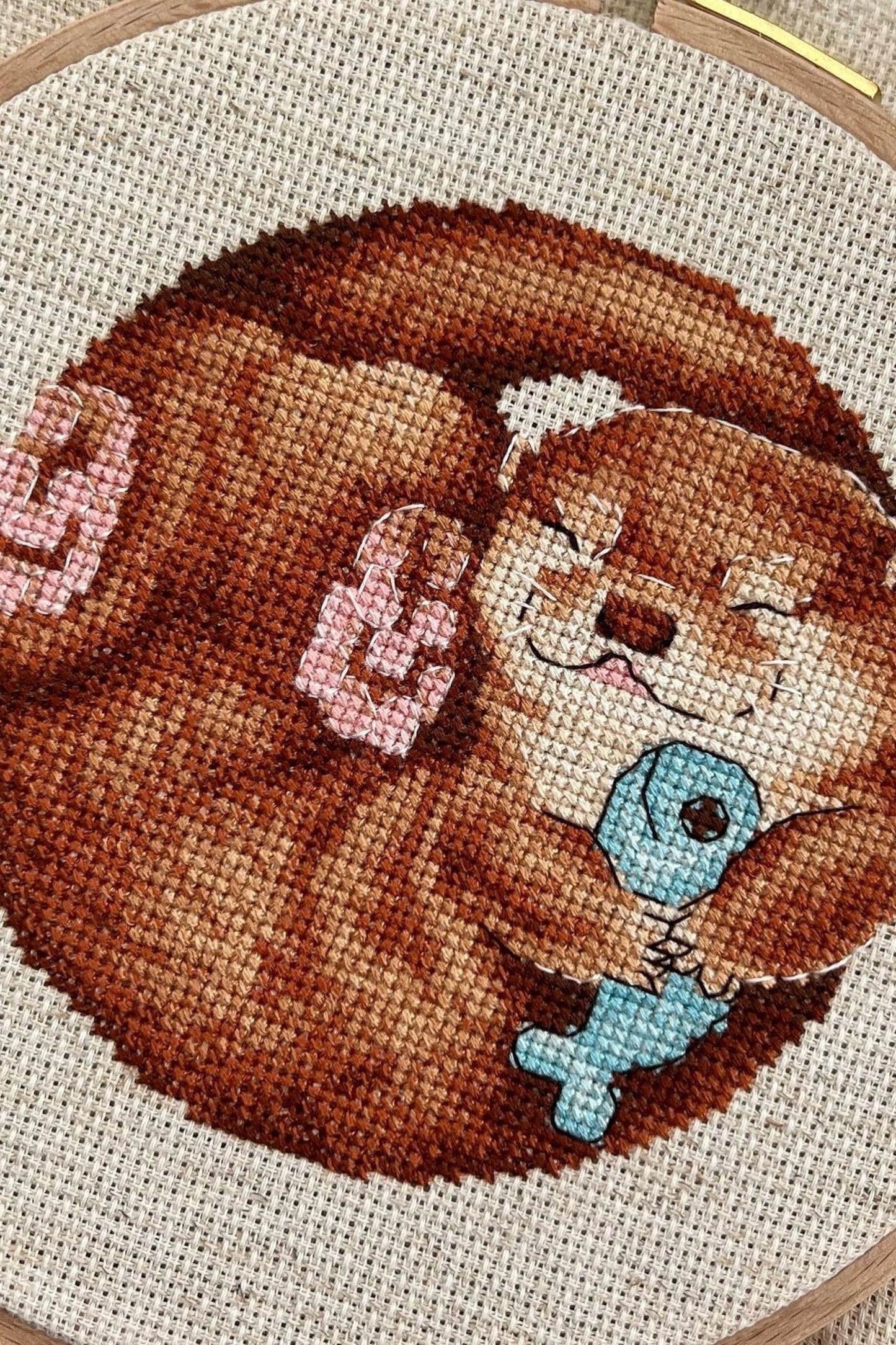 Digital Cross Stitch Pattern “Otter and fish”
