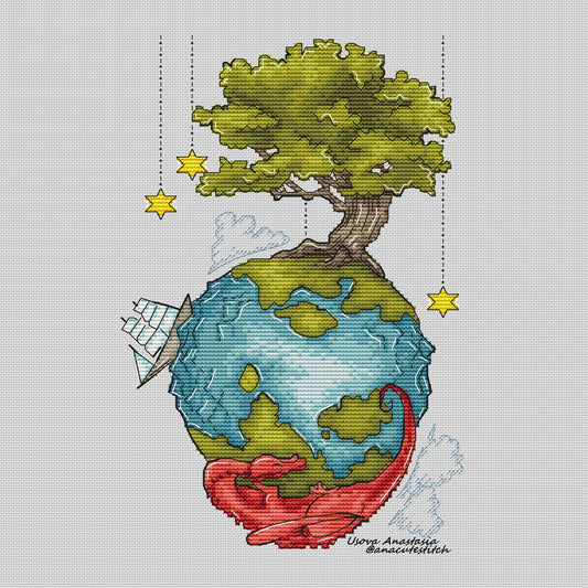 Digital Cross Stitch Pattern "Magic Planet"