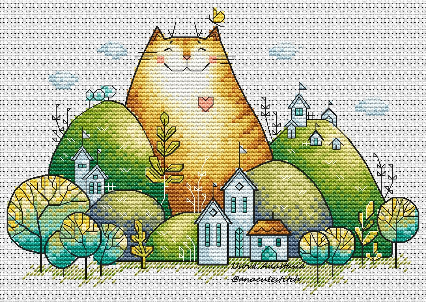 Digital Cross Stitch Pattern "Cozy Cat"