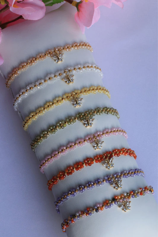 Zircon Bracelet with Butterfly Pendant