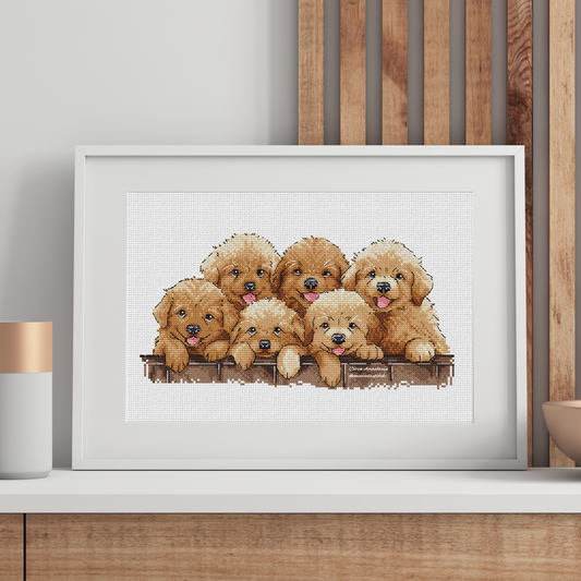 Digital Cross Stitch Pattern "Retriever Puppies"