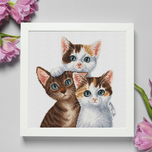 Digital Cross Stitch Pattern "Three kittens"