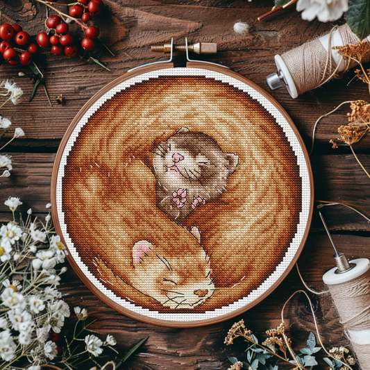 Digital Cross Stitch Pattern "Ferret roll"