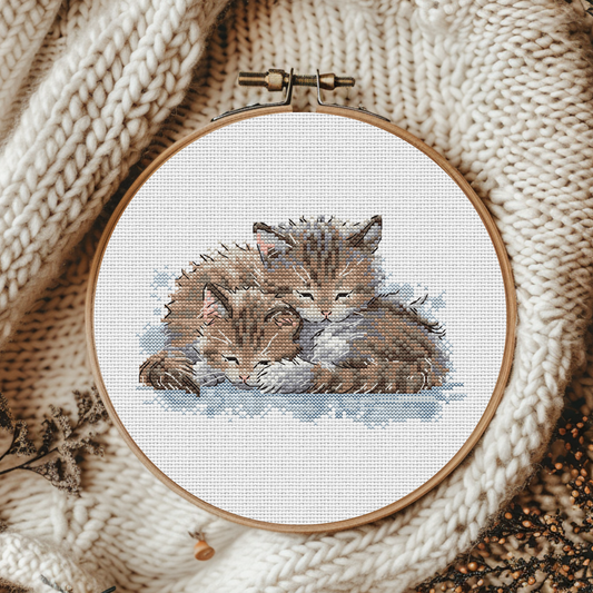 Digital Cross Stitch Pattern "Sleeping Kittens"