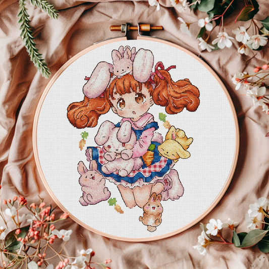 Digital Cross Stitch Pattern "Rabbit girl"