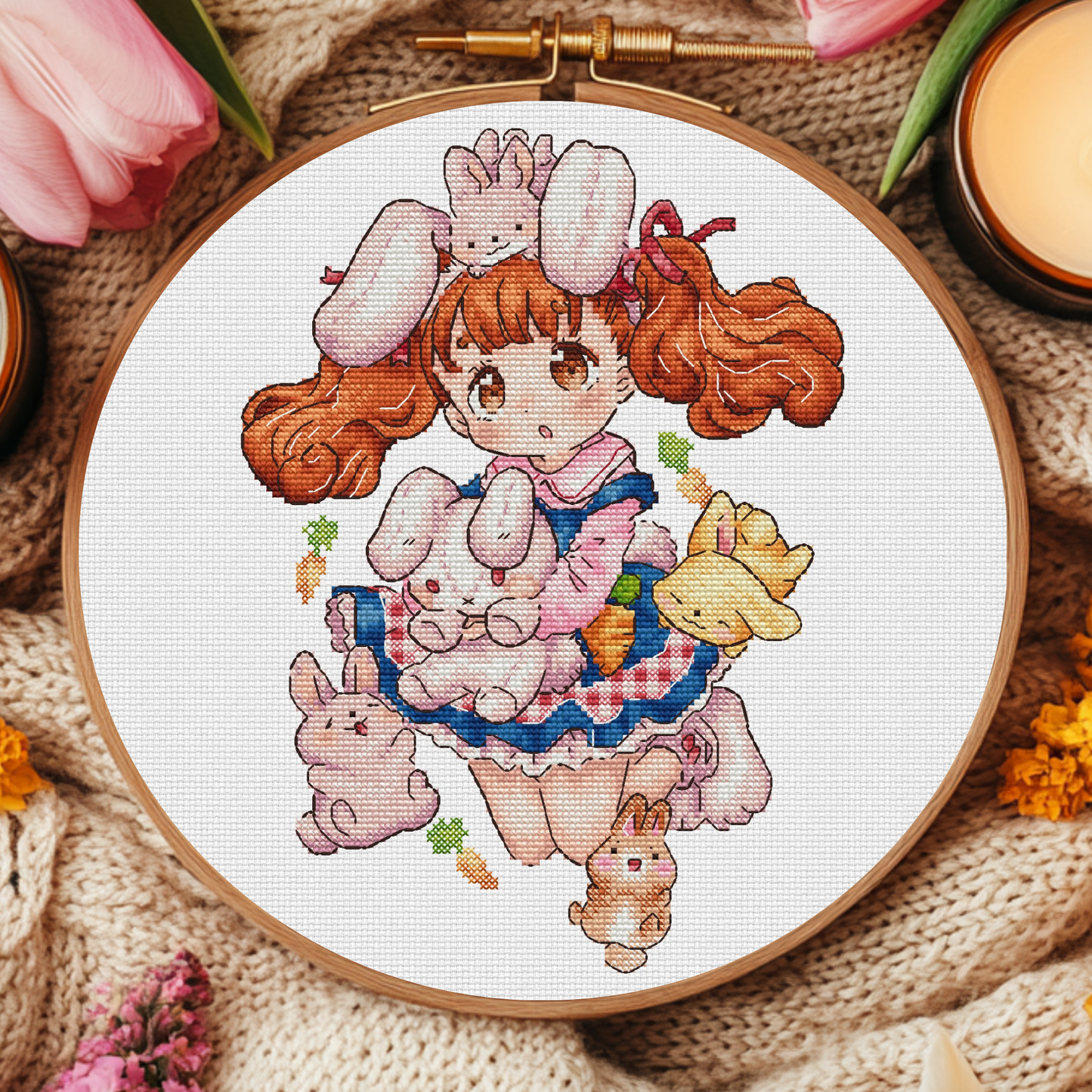 Digital Cross Stitch Pattern "Rabbit girl"