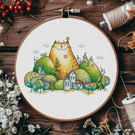 Digital Cross Stitch Pattern "Cozy Cat"