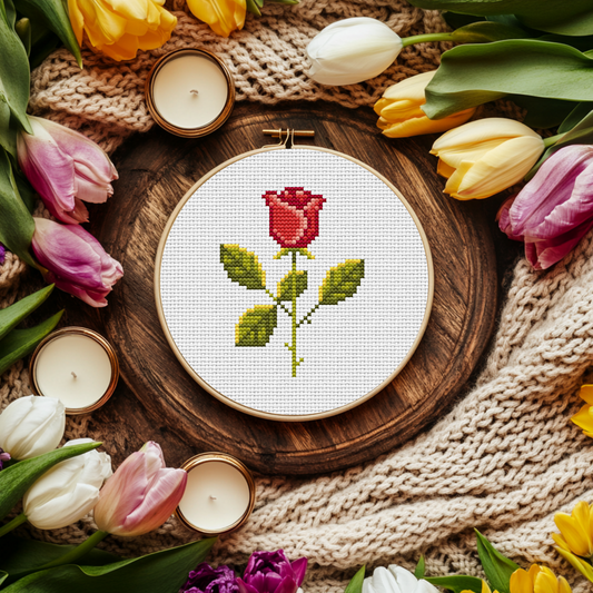Digital Cross Stitch Pattern "Rose"