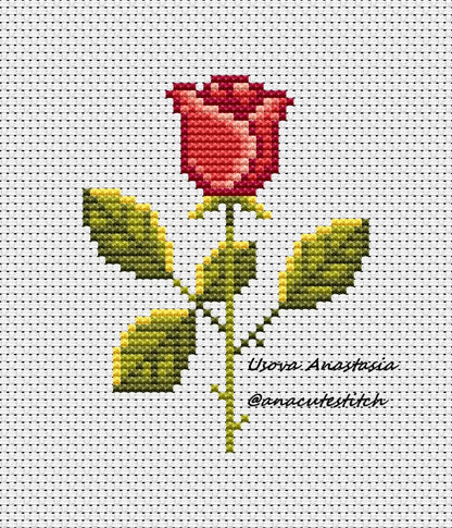 Digital Cross Stitch Pattern "Rose"