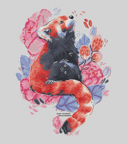 Digital Cross Stitch Pattern "Red Panda"