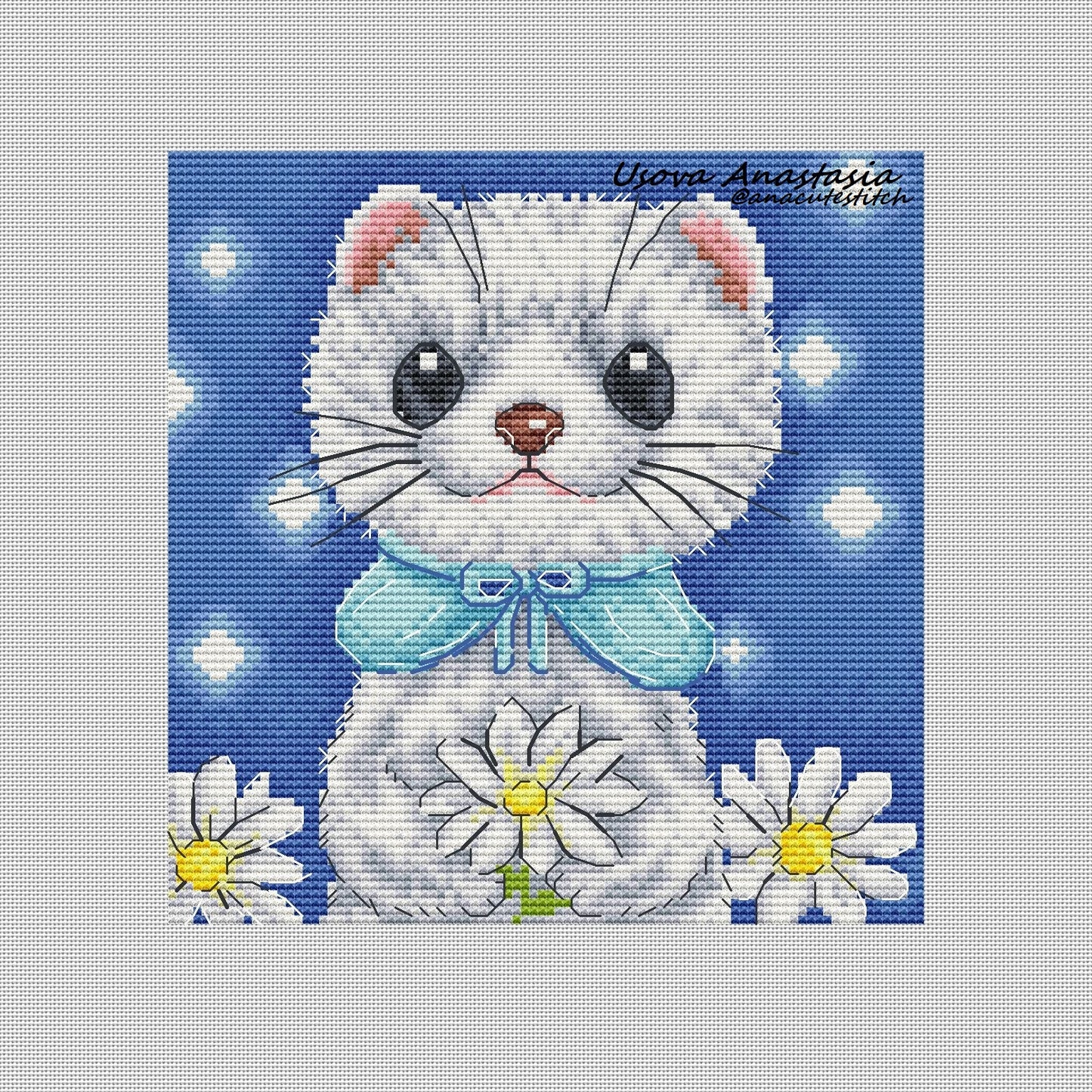 Digital Cross Stitch Pattern "Flower ermine"