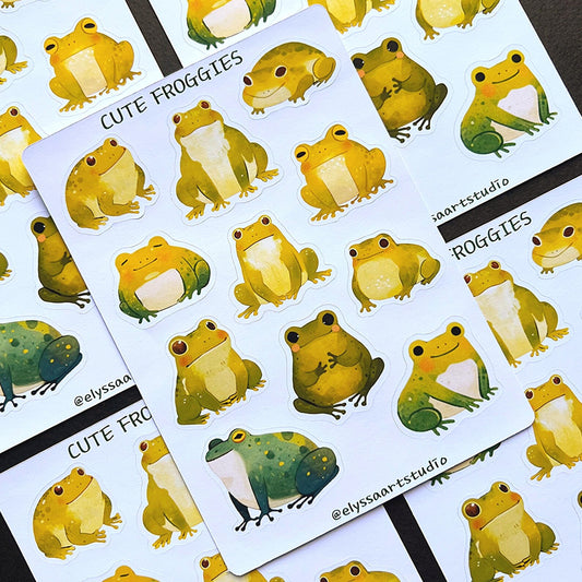 "Cute Froggies" Sticker Sheet