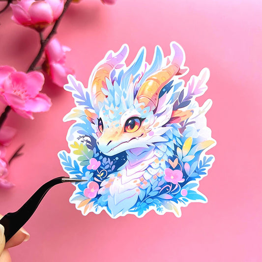 "Floral Dragon" Waterproof Sticker