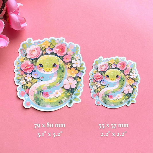 "Floral Snake" Waterproof Sticker