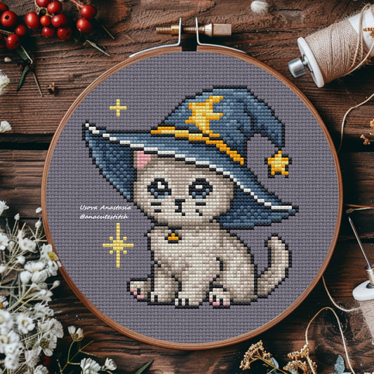 Digital Cross Stitch Pattern "Witch's Cat"